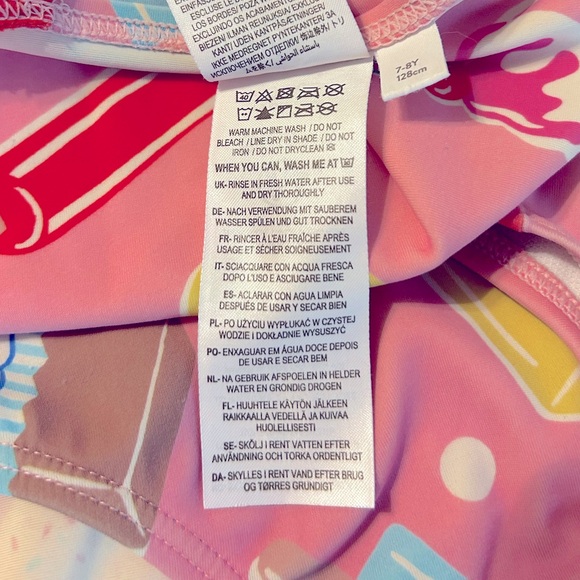 Mini Boden One Piece Pink Ice Cream Cross Back Swimsuit - Picture 6 of 6